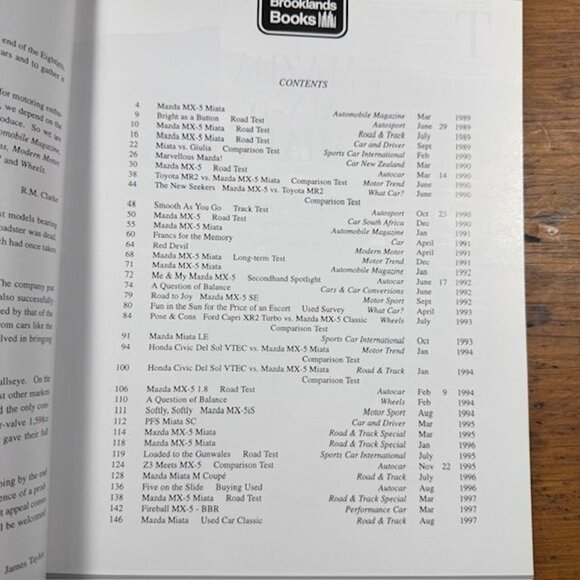 Mazda Miata MX-5 Performance Portfolio 1989-1997 Brooklands Books Road Tests - Picture 4 of 5